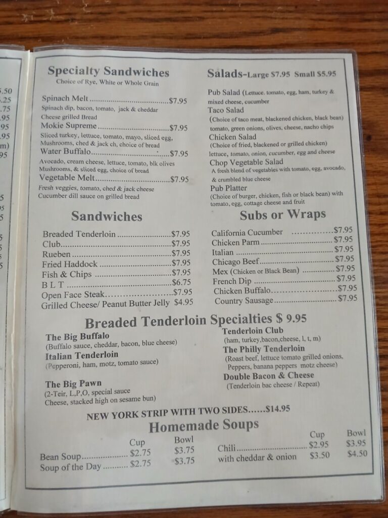 Pawn Shop Pub Menu 5