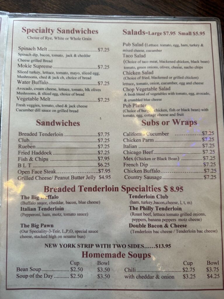 Pawn Shop Pub Menu 7